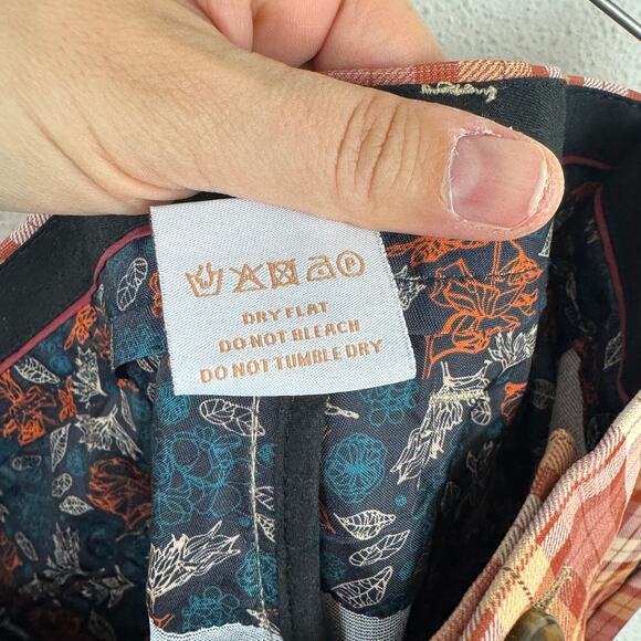 NWT Suslo Couture Orange Plaid Stretch Trousers - Picture 6 of 6